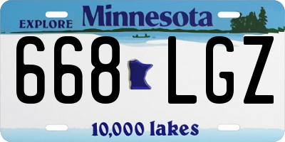 MN license plate 668LGZ