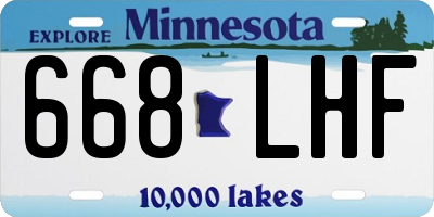 MN license plate 668LHF