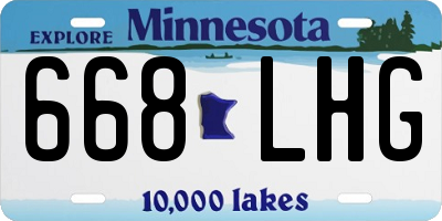 MN license plate 668LHG