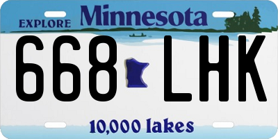 MN license plate 668LHK