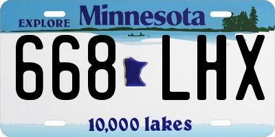 MN license plate 668LHX