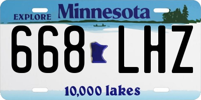 MN license plate 668LHZ