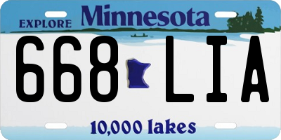MN license plate 668LIA