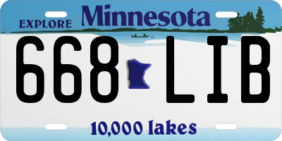 MN license plate 668LIB