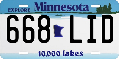 MN license plate 668LID