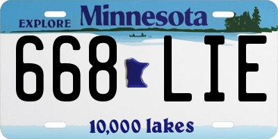 MN license plate 668LIE