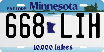 MN license plate 668LIH