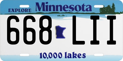 MN license plate 668LII