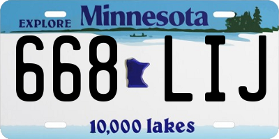 MN license plate 668LIJ