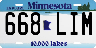 MN license plate 668LIM