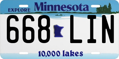MN license plate 668LIN