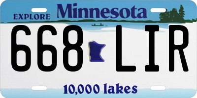 MN license plate 668LIR