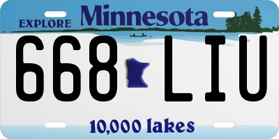 MN license plate 668LIU