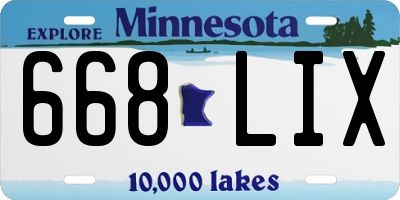 MN license plate 668LIX