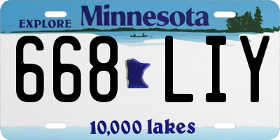 MN license plate 668LIY