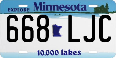 MN license plate 668LJC