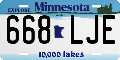 MN license plate 668LJE