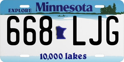 MN license plate 668LJG