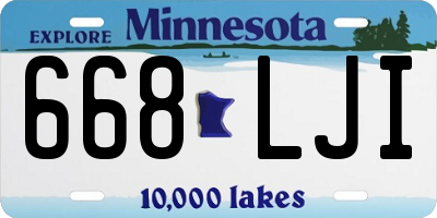 MN license plate 668LJI