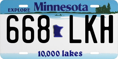 MN license plate 668LKH