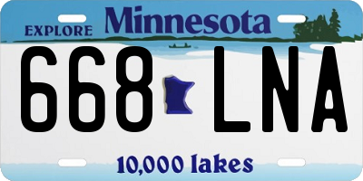 MN license plate 668LNA