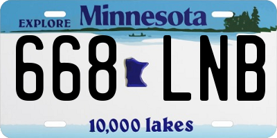 MN license plate 668LNB