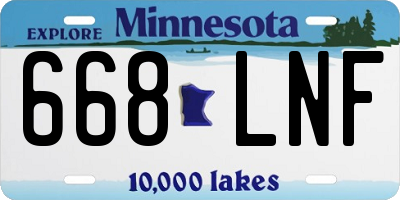 MN license plate 668LNF