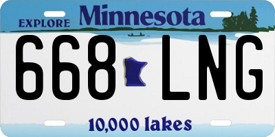 MN license plate 668LNG