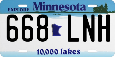 MN license plate 668LNH
