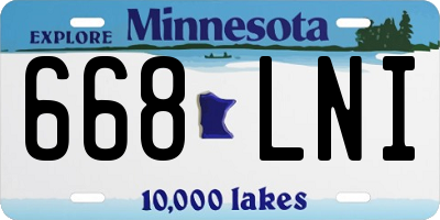 MN license plate 668LNI