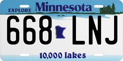 MN license plate 668LNJ