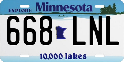 MN license plate 668LNL