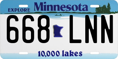 MN license plate 668LNN