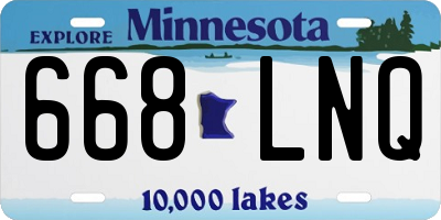 MN license plate 668LNQ