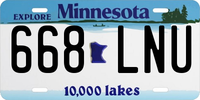 MN license plate 668LNU