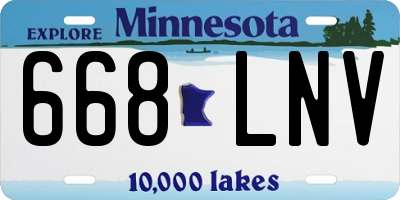 MN license plate 668LNV