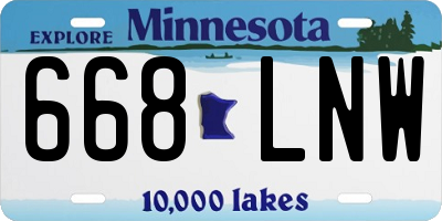 MN license plate 668LNW