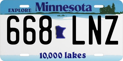 MN license plate 668LNZ