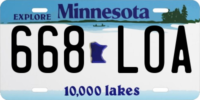 MN license plate 668LOA