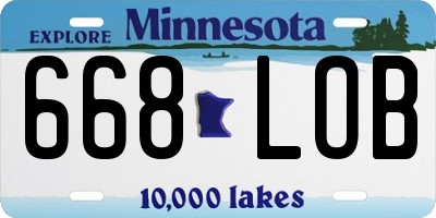 MN license plate 668LOB