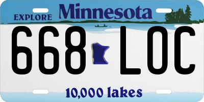 MN license plate 668LOC