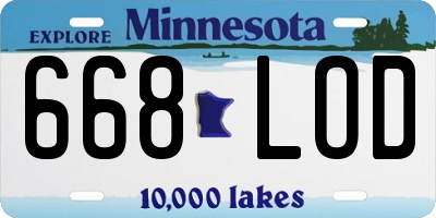 MN license plate 668LOD