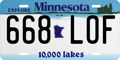 MN license plate 668LOF