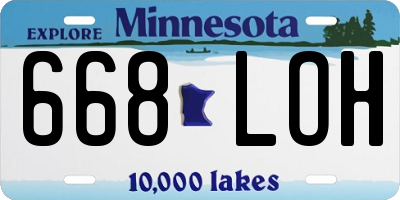 MN license plate 668LOH