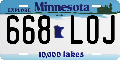 MN license plate 668LOJ