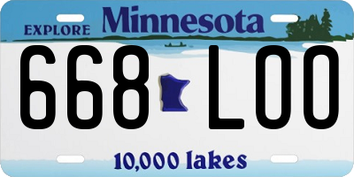MN license plate 668LOO