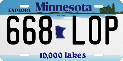 MN license plate 668LOP