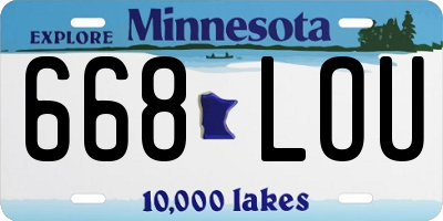 MN license plate 668LOU