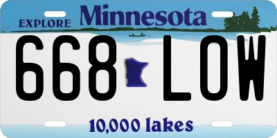 MN license plate 668LOW