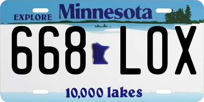 MN license plate 668LOX